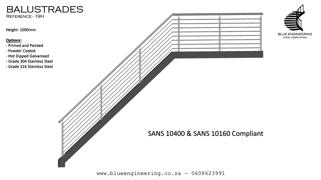 Standard Balustrade Designs. Johannesburg, Pretoria, Durban, Gauteng, KwaZulu Natal