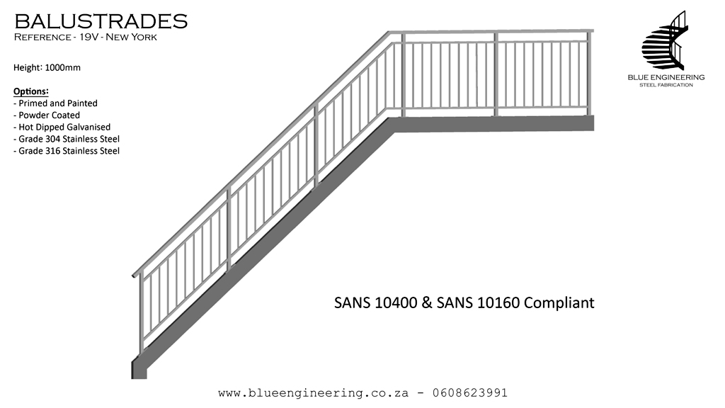 Standard Balustrade Designs. Johannesburg, Pretoria, Durban, Gauteng, KwaZulu Natal