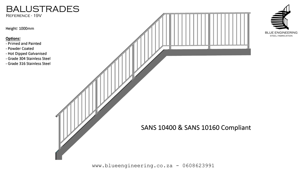 Standard Balustrade Designs. Johannesburg, Pretoria, Durban, Gauteng, KwaZulu Natal