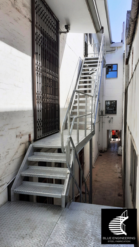 Industrial Multi Story Fire Escape Staircase. Johannesburg, Pretoria, Durban, Gauteng, KwaZulu Natal and surrounding areas