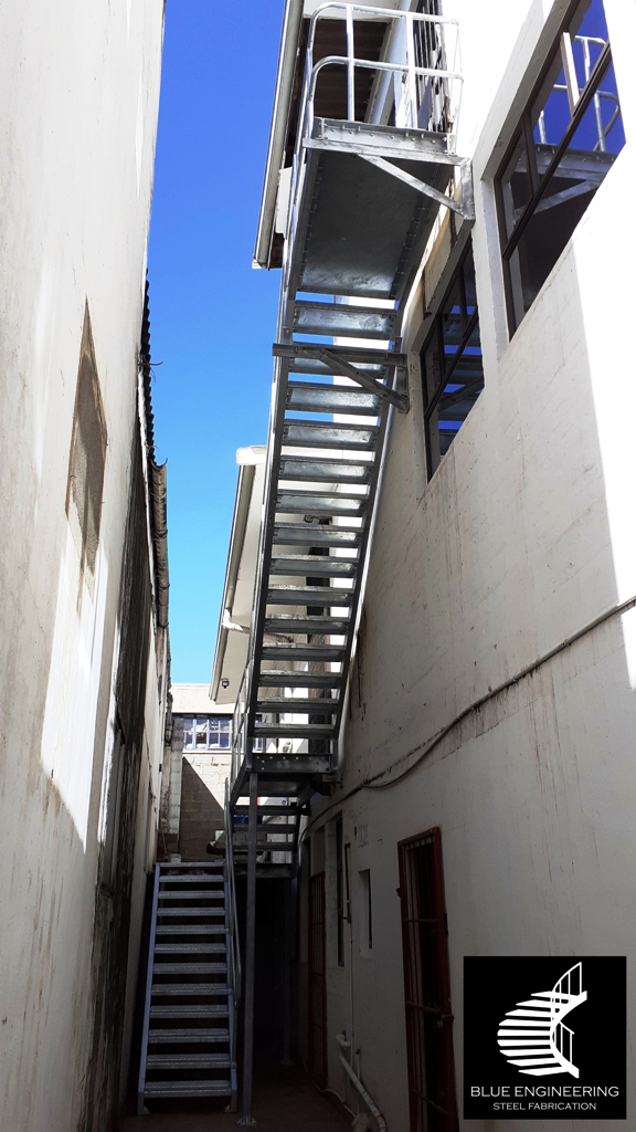 Industrial Multi Story Fire Escape Staircase. Johannesburg, Pretoria, Durban, Gauteng, KwaZulu Natal and surrounding areas