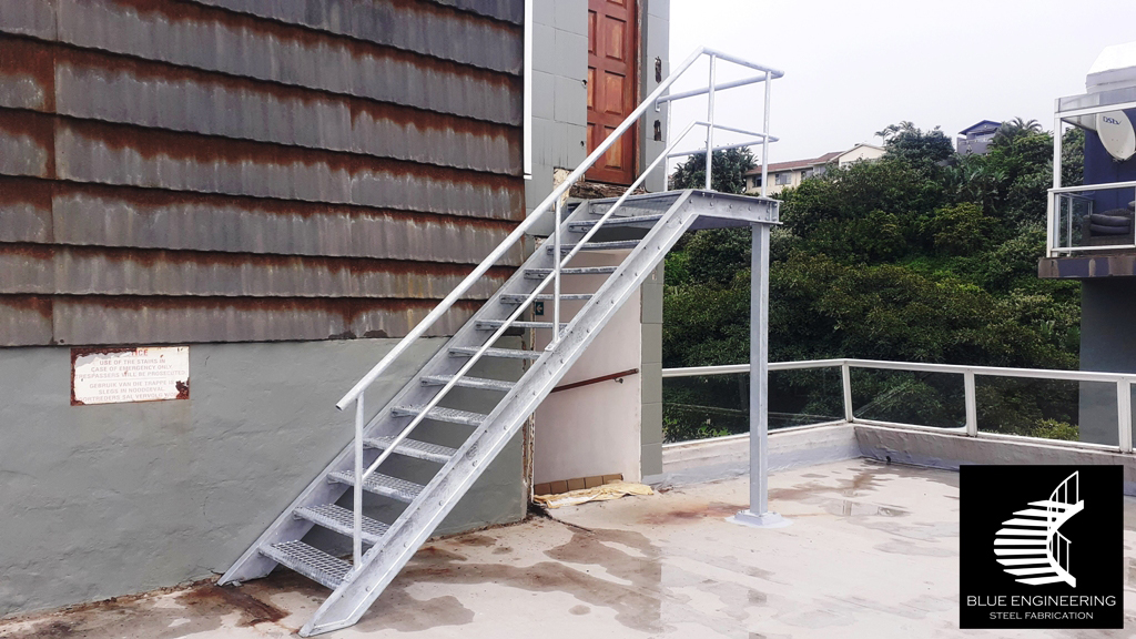 Steel Multi Story Fire Escape Staircase. Johannesburg, Pretoria, Durban, Gauteng, KwaZulu Natal and surrounding areas