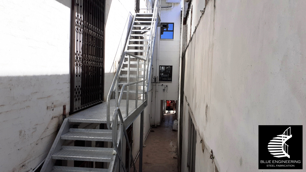 Industrial Multi Story Fire Escape Staircase. Johannesburg, Pretoria, Durban, Gauteng, KwaZulu Natal and surrounding areas